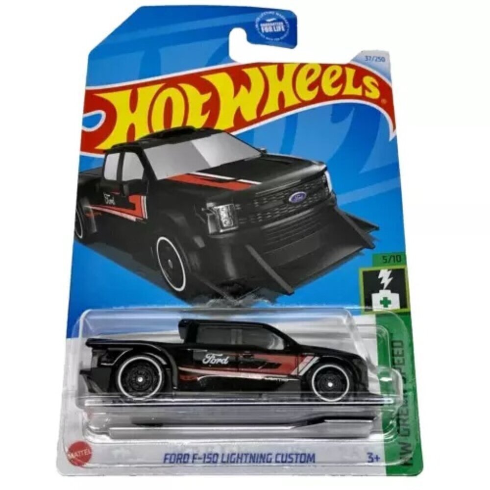 Hot Wheels‎ Ford F-150 Lightning Custom 37/250 Black HW Green Speed 1/5 New 2024